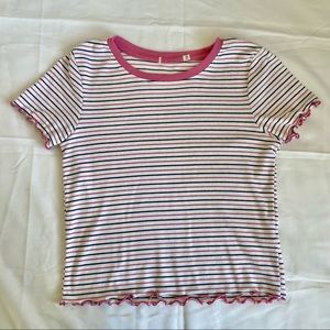 Striped Lettuce Edge Tee